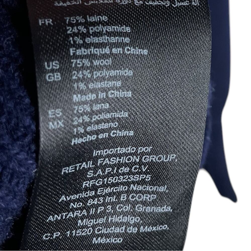 Sandro Paris Navy Blue White Wool Blend True Love Luciano Sweater - 2 Medium - Picture 12 of 13
